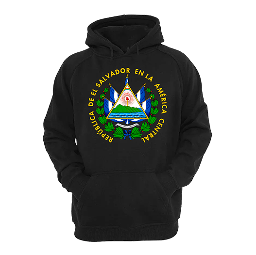 El Salvador Shield Black Hoodie - Unisex