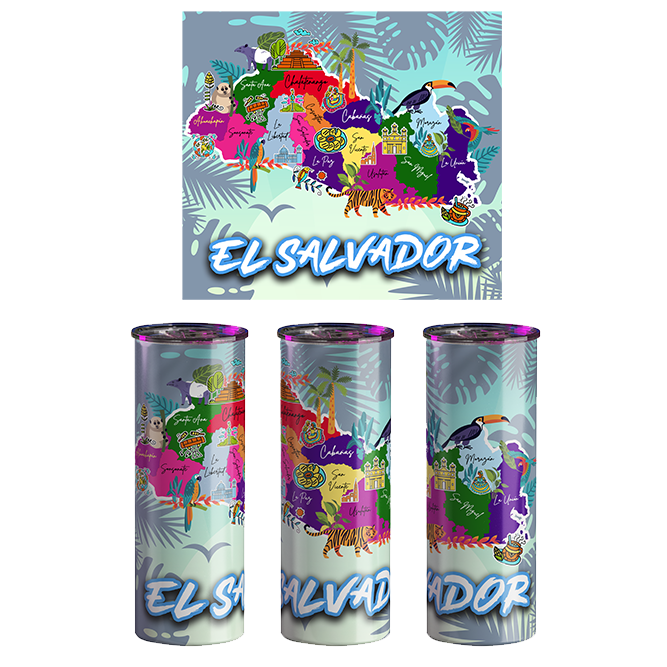 El Salvador Tumbler | El Salvador Map | 20 oz