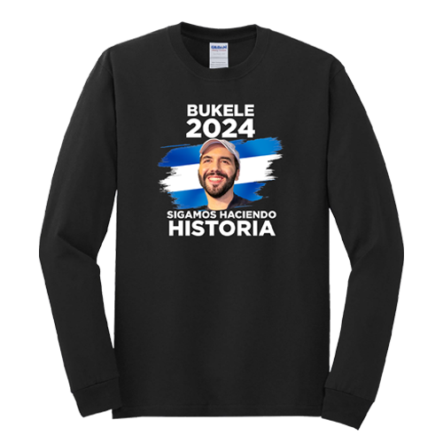 Nayib Bukele President 2024 Reelection Black Long Sleeve T-Shirt - Unisex