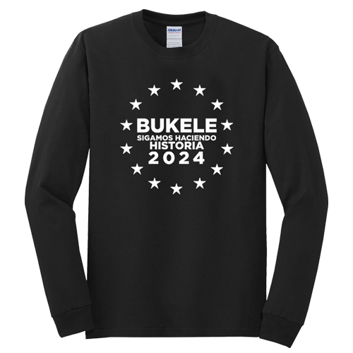 Nayib Bukele Black Long Sleeve T-shirt Reelection 2024 - Unisex