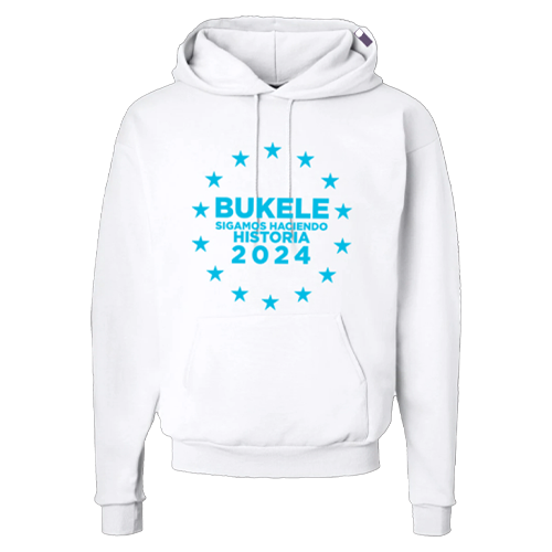 Nayib Bukele 2024 Reelection White Hoodie El Salvador - Unisex