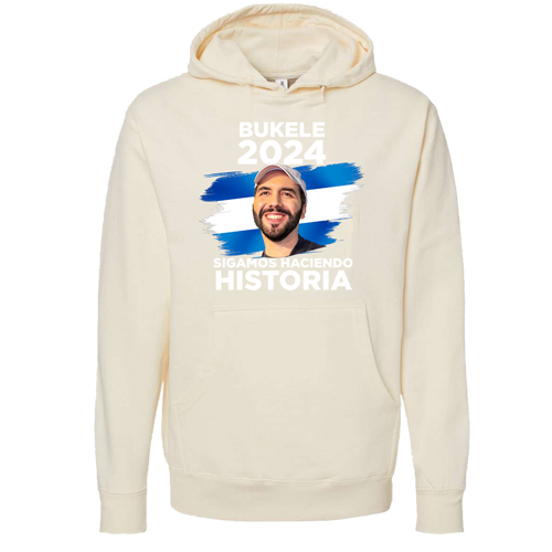 Nayib Bukele President 2024 Reelection Beige Hoodie El Salvador - Unisex