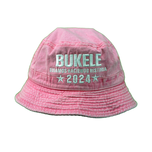 Nayib Bukele 2024 Embroidery Pink Bucket Hat - Unisex