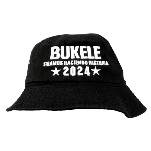 Nayib Bukele 2024 Embroidery Black Bucket Hat - Unisex