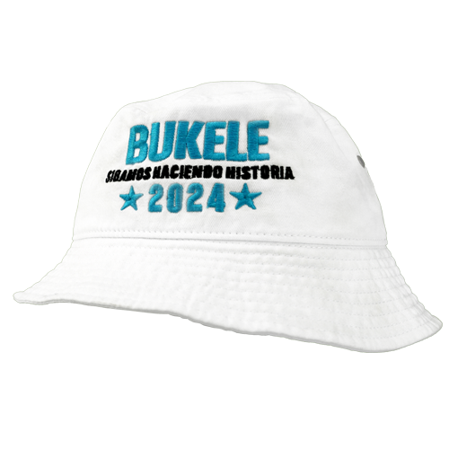 Nayib Bukele 2024 Embroidery White Bucket Hat - Unisex