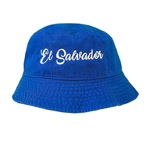 El Salvador Embroidery Blue Bucket Hat - Unisex