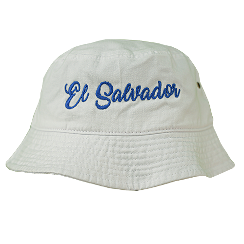 El Salvador Embroidery White Bucket Hat - Unisex