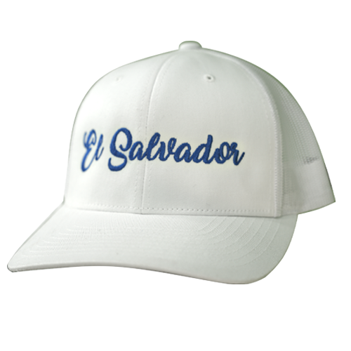 El Salvador Embroidered White Cap - Unisex