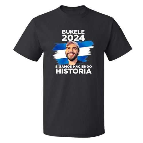 Nayib Bukele 2024 Reelection Black T-shirt - Unisex