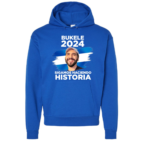 Nayib Bukele President 2024 Reelection Blue Hoodie El Salvador - Unisex