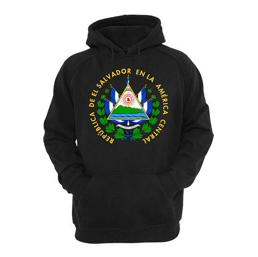 El Salvador Shield Black Hoodie  -  Unisex