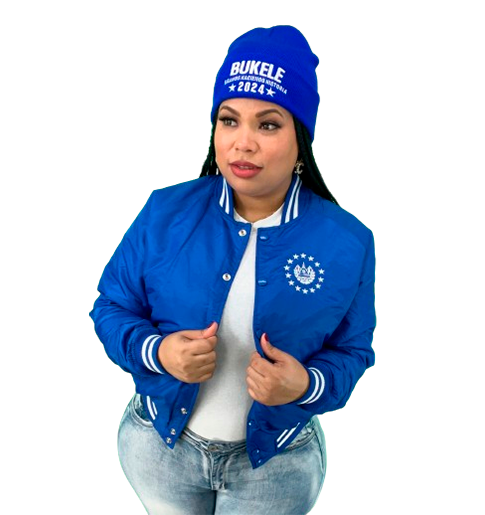 El Salvador Blue Varsity Jacket Embroidery Shield - Unisex