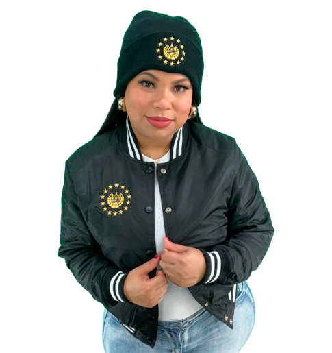 El Salvador Black Varsity Jacket Embroidery Shield - Unisex