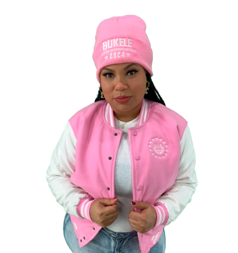 El Salvador Pink Varsity Jacket Embroidery Shield - Unisex