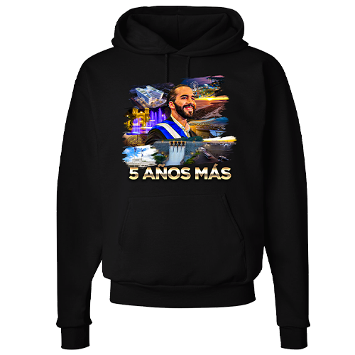 Nayib Bukele Black Hoodie “5 Años Más” El Salvador - Unisex