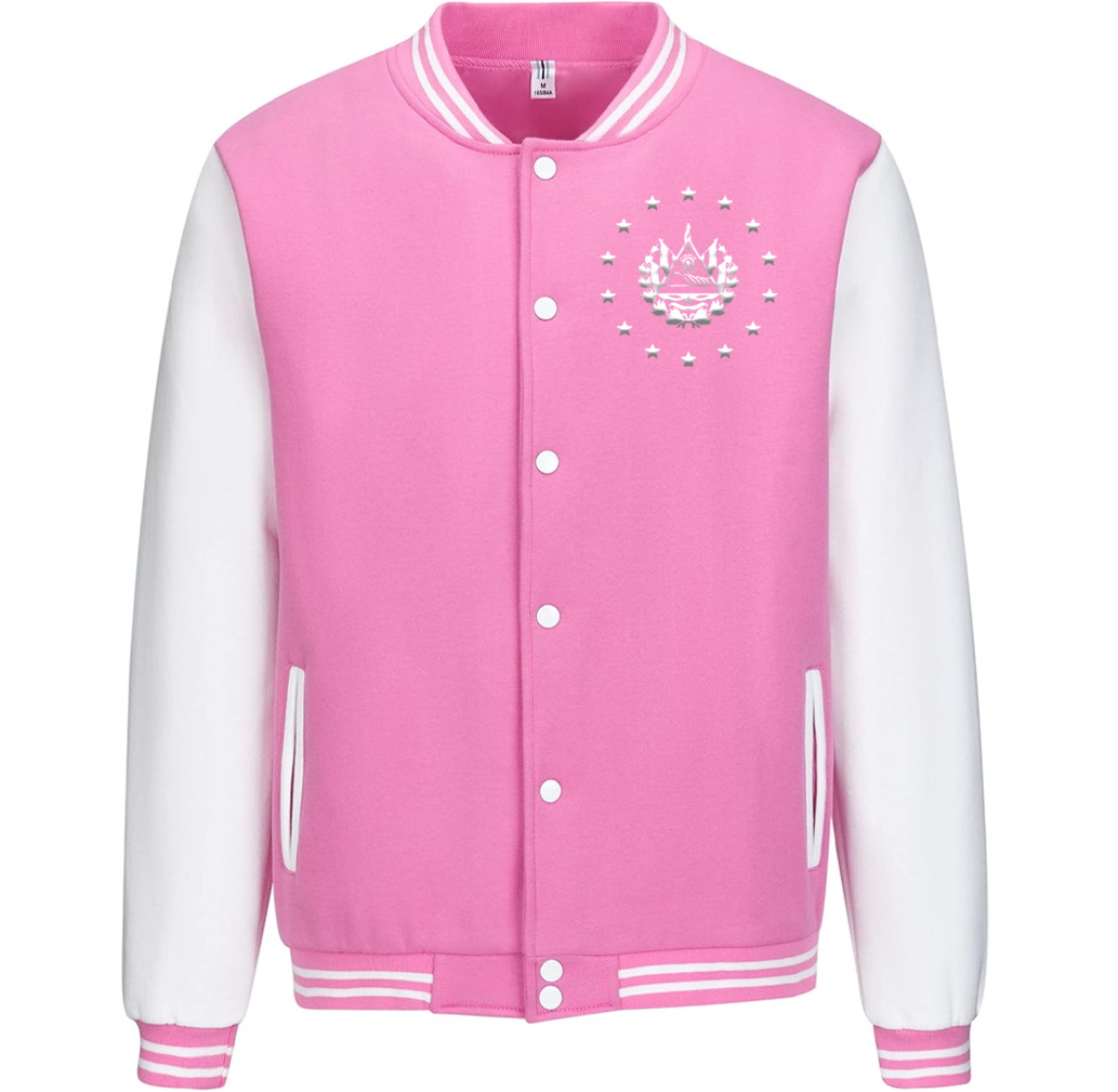 El Salvador Pink Varsity Jacket Embroidery Shield - Unisex